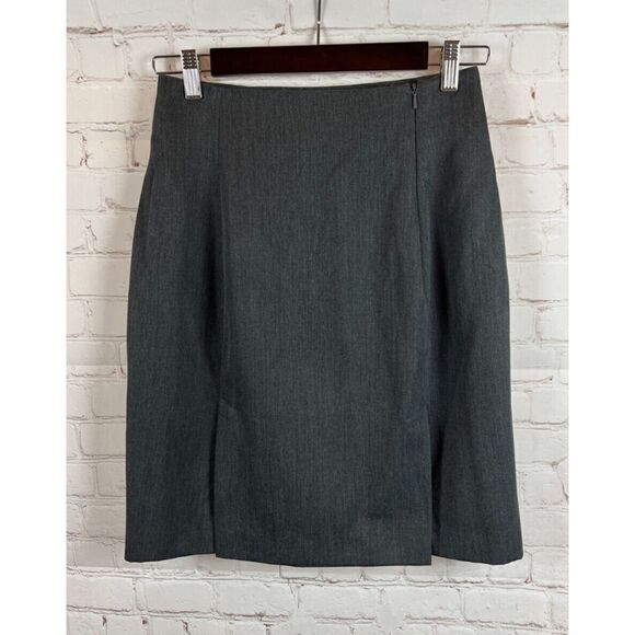 ANN TJIAN for KENAR gray wool lined twill straight pencil size 10 - Picture 5 of 8